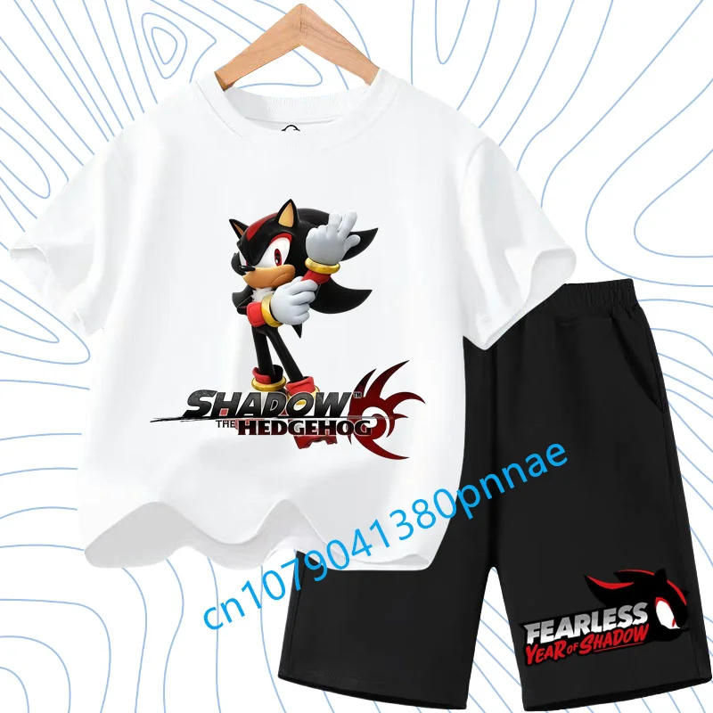 

Children Baby Clothes Jersey Set Summer New T-shirt Boys Sonics T-shirt Shorts 2 Pcs Sets 2-12Y Kids Boys Outdoors Anime T Shirt
