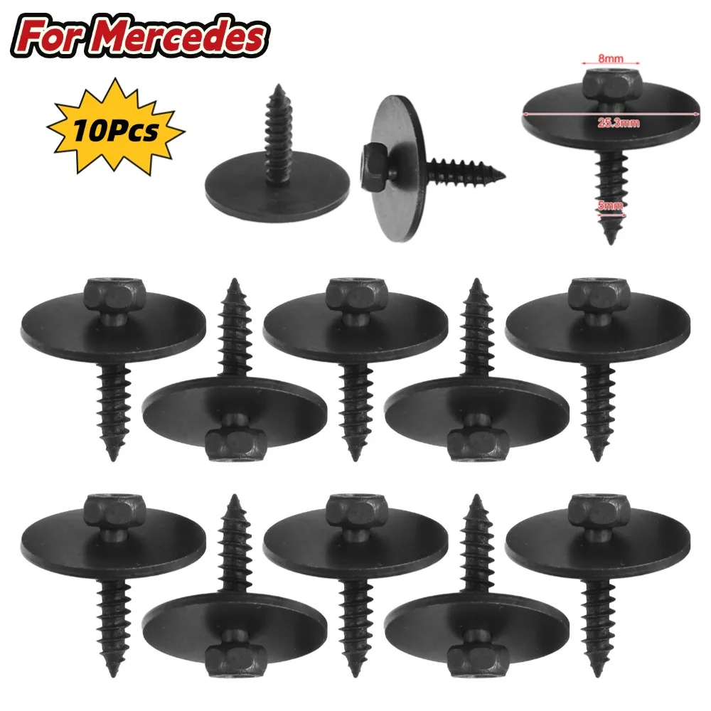 10 Stück 8 mm Undercar Shield Blechschrauben für Mercedes 2019900536 Bodenschutz Blechschrauben Kotflügel Seitenschweller Schnallen