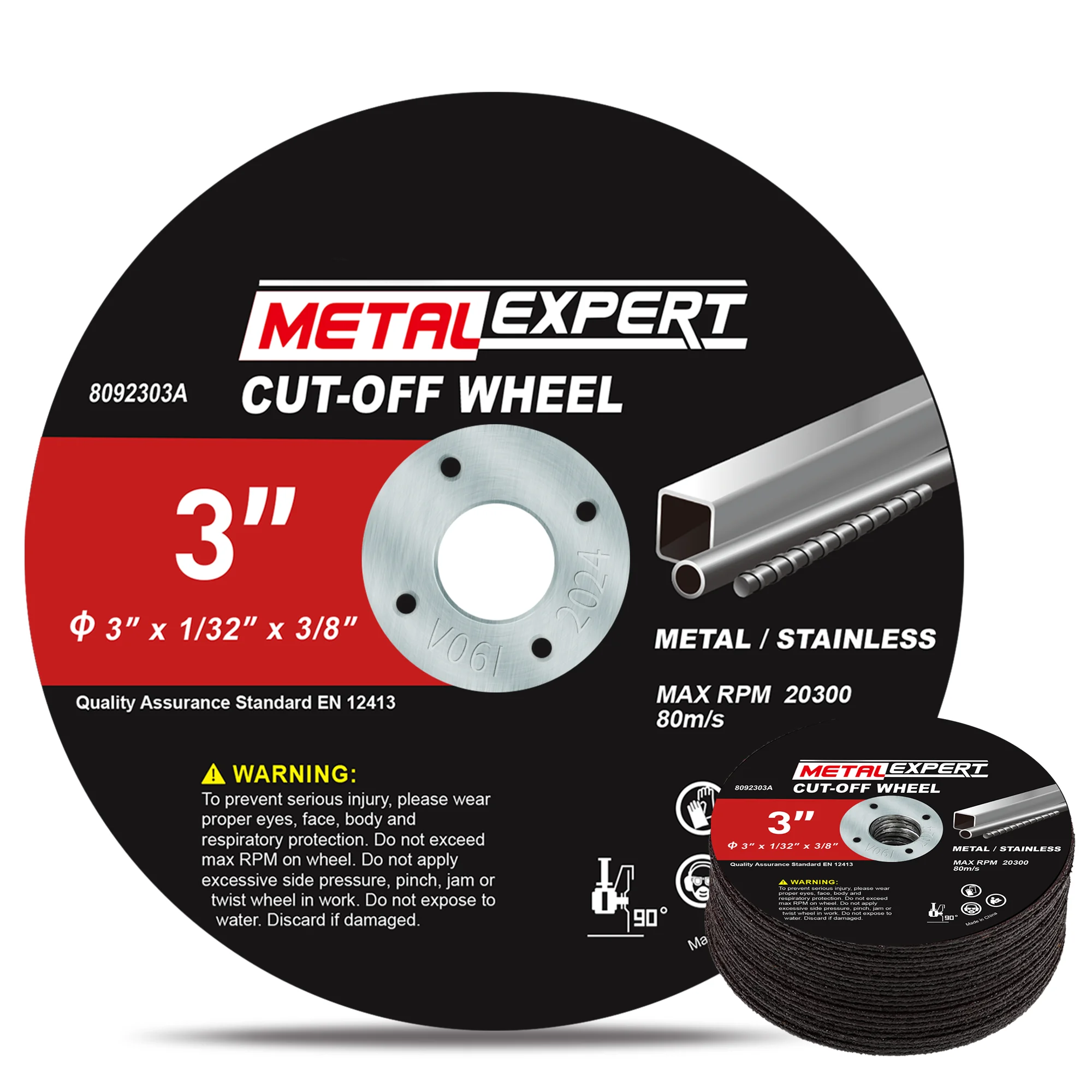 

24Pcs 3" Cut Off Wheels, Ultra-Thin 1/32" Metal & Stainless Steel Cutting Disc, 3/8" Arbor Die Grinder Wheel, Upgraded Thin Design