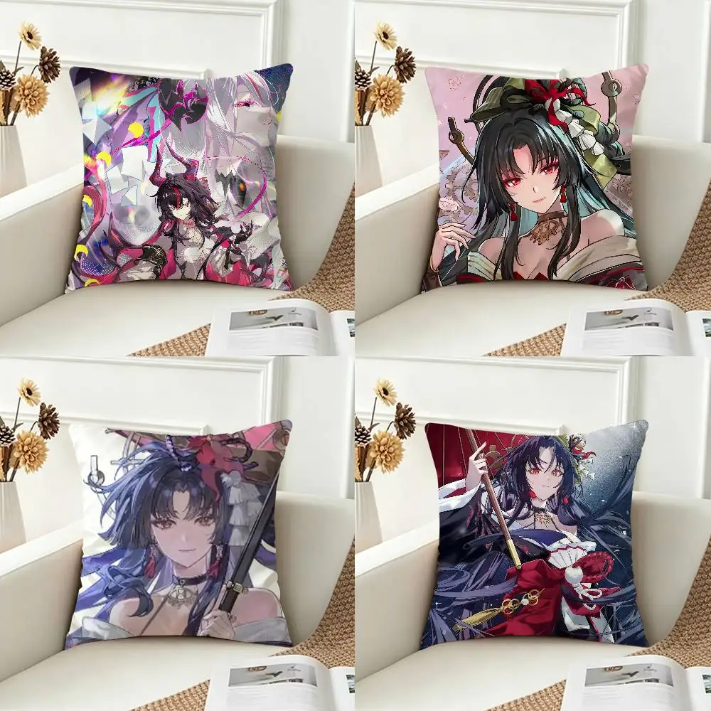 N-Neverness to Everness Hotori Double-sided Printed Square Decorative Cushion Cover for Sofa Living Room Home Decor