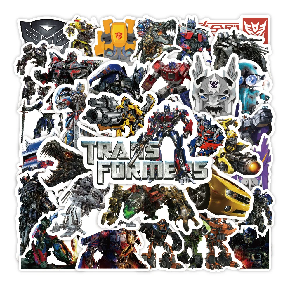 50Pcs Autobot Transformers Stickers for Laptop Motorcycle Car Skateboard Luggage Bike Waterproof Sticker Decals Kids Toys