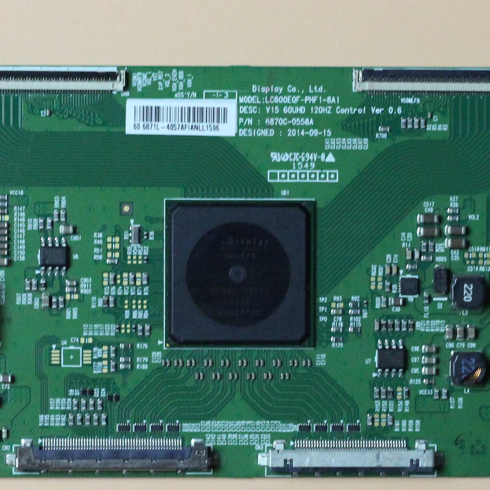6870C-0558A TCON بطاقة LC600EQF-PHF 1-8A1 60 بوصة مجلس الأصلي المنطق مجلس V15 60UHD 120HZ التحكم الإصدار 0.6 6870C 0558A T CON