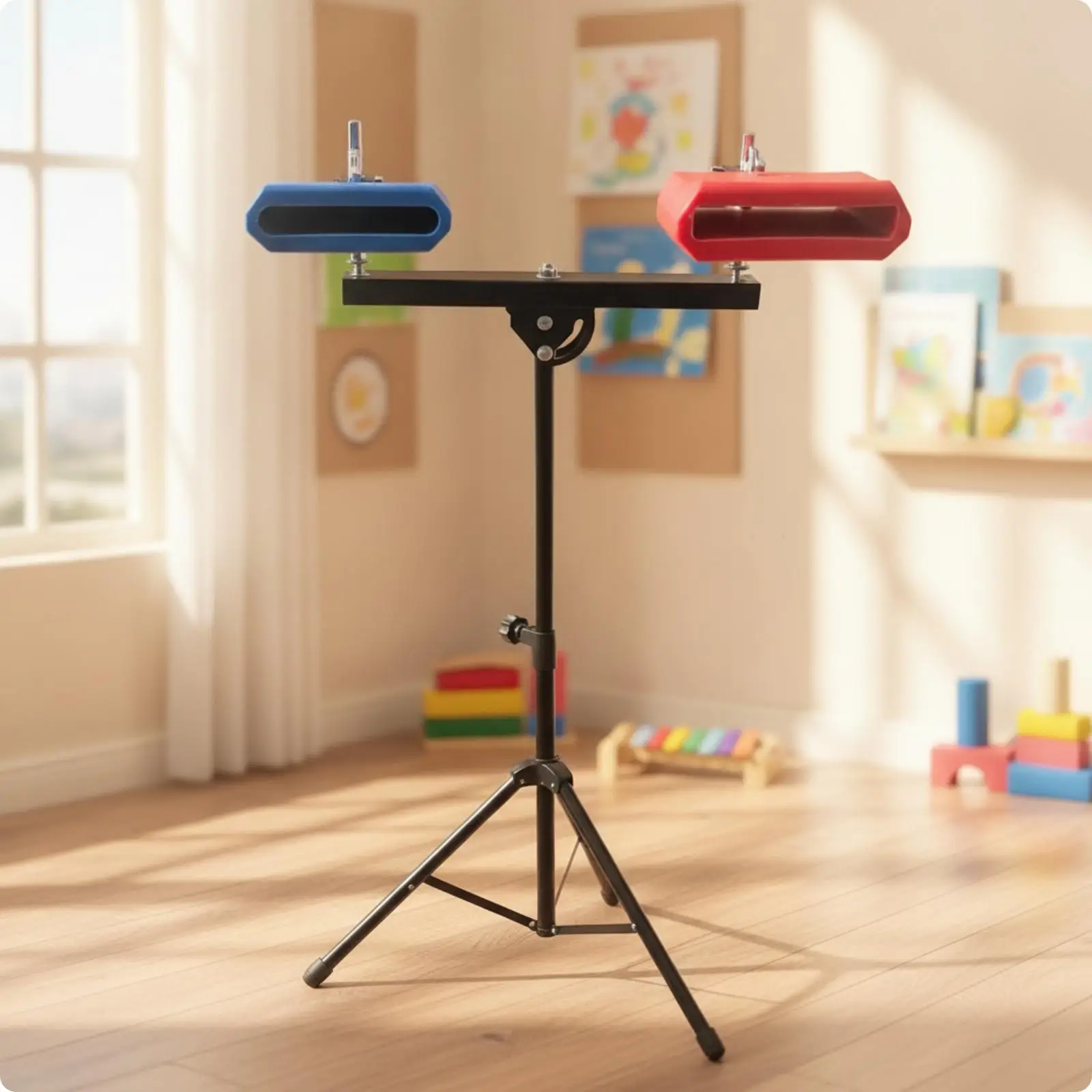 Cowbell with Adjustable Stand Freestanding Cowbell with Mounting Clamp Mountable