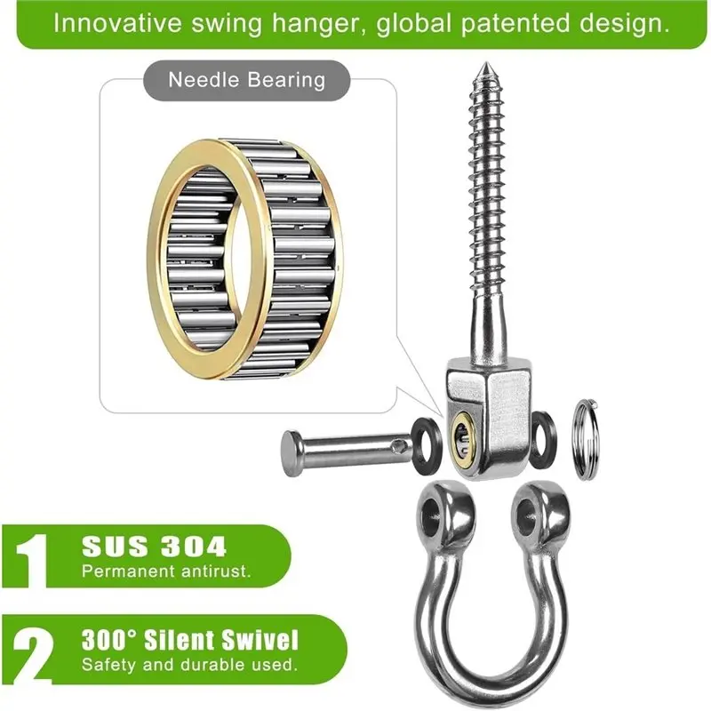 EYFL-Heavy Duty Swing Hangers With Bearings,2-Pack Stainless Steel Porch Swing Hardware For Patio & Playground