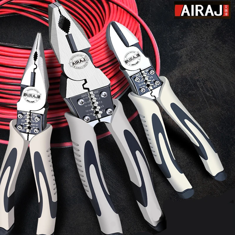 AIRAJ Multifunctional Wire Pliers Universal Diagonal Pliers Needle Nose Hardware Tools Universal Wire Cutters Wire Stripper