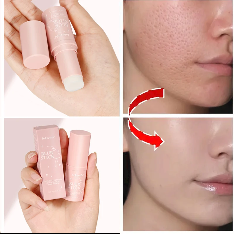 보이지 않는 모공 프라이머 스틱, 컨실러 스틱-방수, 안티 에이징 퍼밍 브라이트 페이스 프라이머 메이크업 베이스 젤, 모공 베이스 스틱