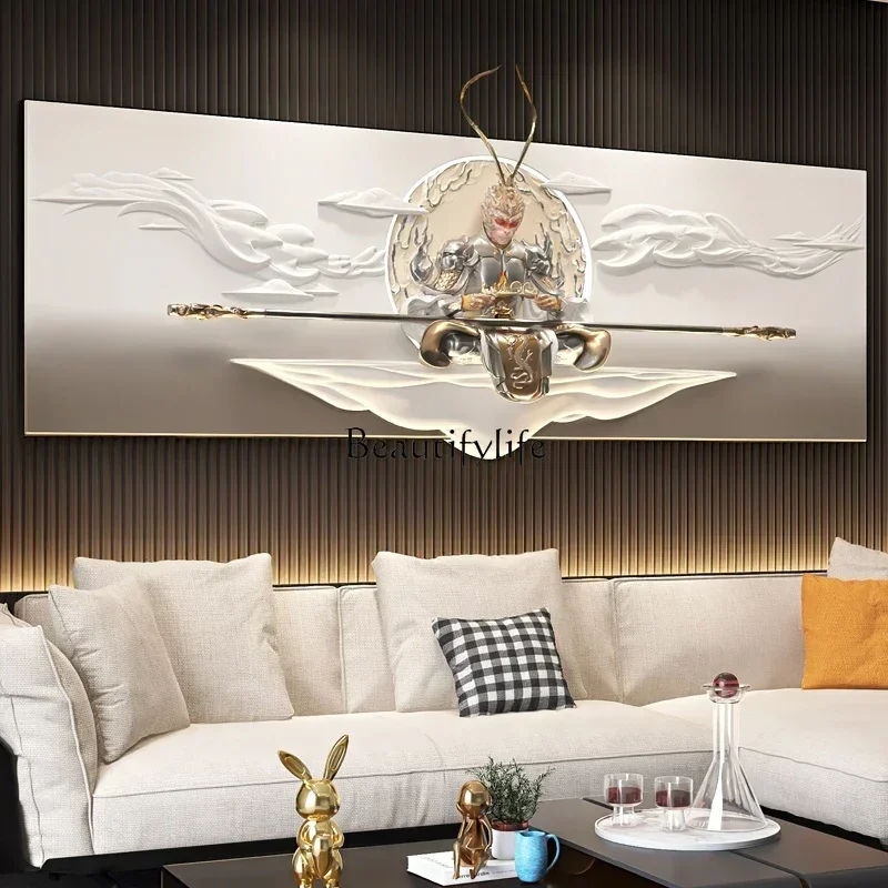 

Fight to defeat Buddha living room decorative sofa background wall painting luminous three-dimensional hanging painting