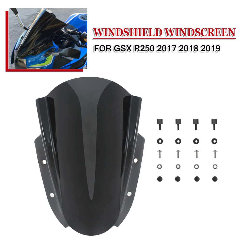 

Windshield Windscreen For Suzuki GSX R250 GSXR GSX-R 250 GSX-250R 2017 2018 2019 Motorcycle Wind Deflector Protector With Screws