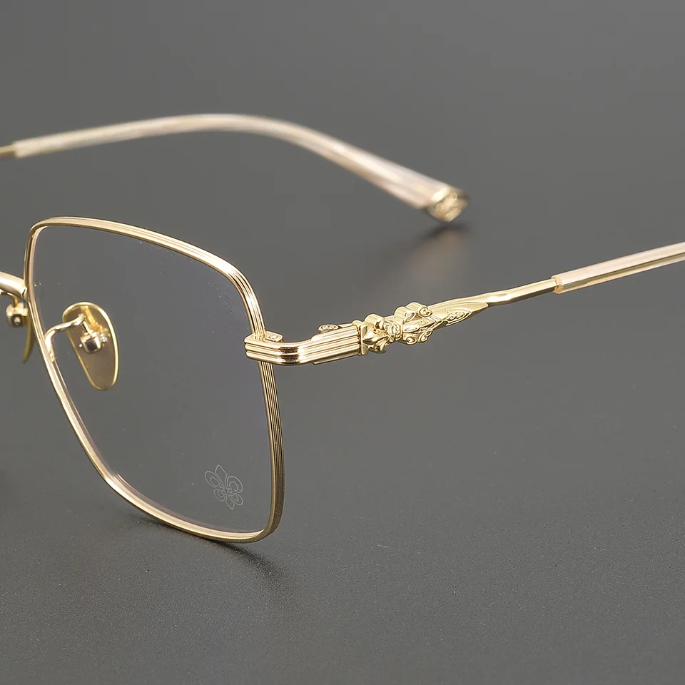 Fashion Retro Personalized Pure Titanium Large Frame Men's Eyeglasses Frame Optical Anti Blue Light Prescription Women's Glasses