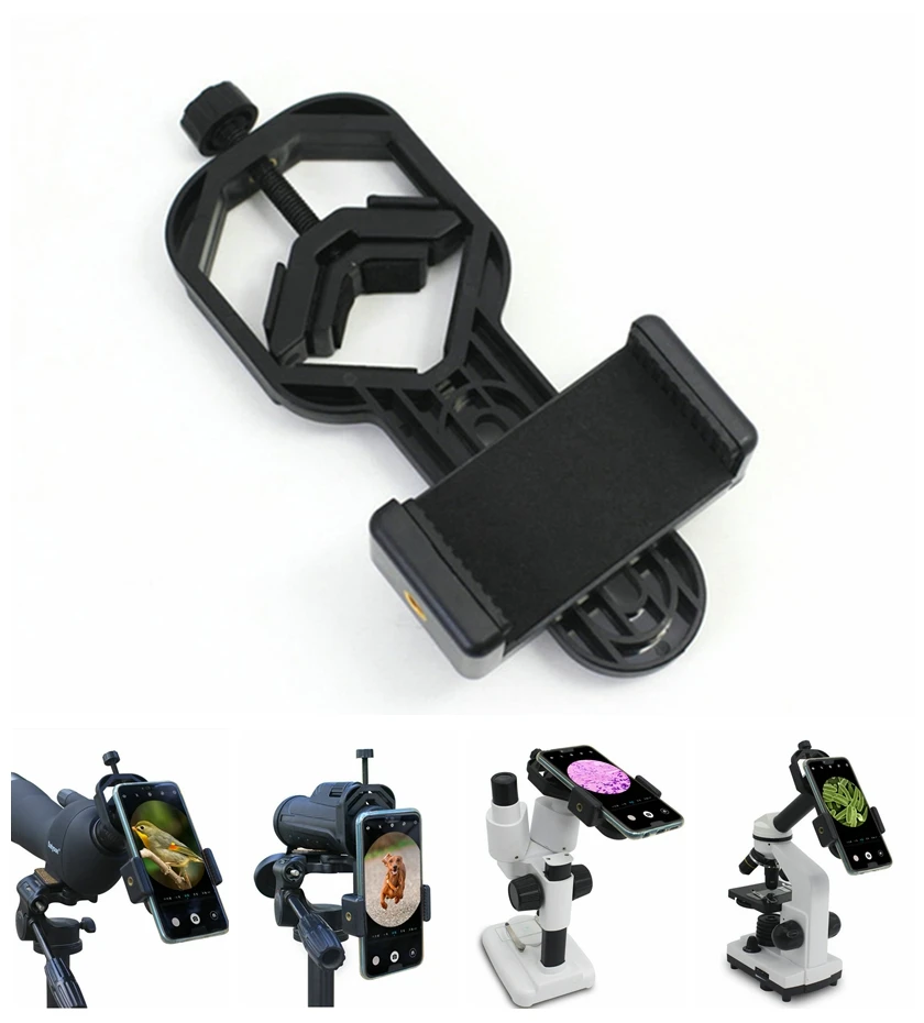 Universal Binocular Astronomical Telescope Cell Phone Photo Mount Adapter Clip Holder for Spotting Scope Microscope