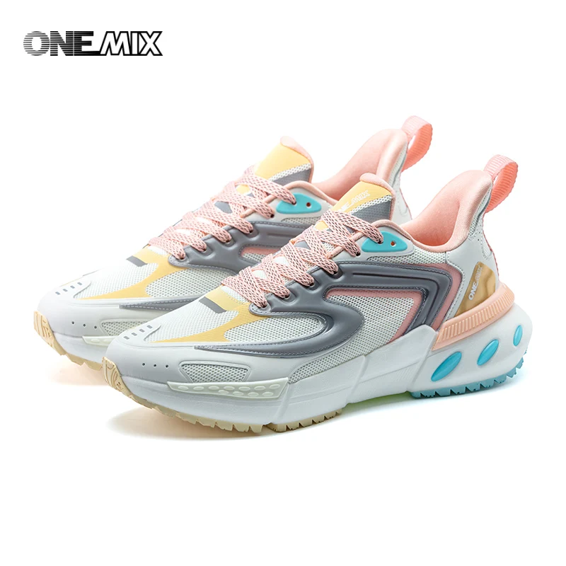 ONEMIX-Zapatillas deportivas de malla para hombre y mujer, calzado ligero y transpirable, para correr, caminar, tenis, mocasines, color blanco, 2024