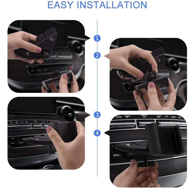 ที่วางโทรศัพท์ในรถยนต์แบบใส่ช่องซีดี ที่วางโทรศัพท์แบบหมุนได้ ปรับได้ ใช้ได้กับ iPhone 15 14 13 12 Samsung 2027