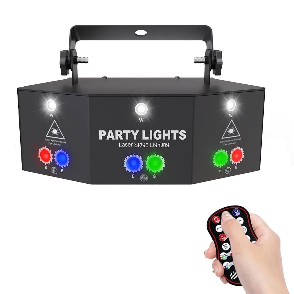 Imagem -05 - Alien-rgb Disco dj Beam Laser Light Projector Dmx Strobe Remoto Stage Lighting Effect Xmas Party Holiday Luzes do Dia das Bruxas 15 Olhos