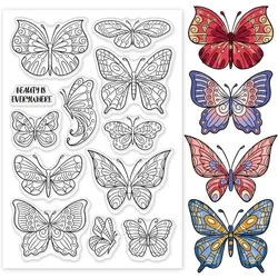 Butterfly Clear Stamps Crafts Butterflies Background Silicone Stamps Transparent Rubber Stamps PVC Plastic Stamps for Spring