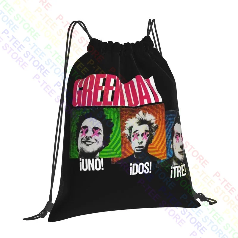 Green Day Uno Dos Tre Tour 2012 Dookie Nimrod Insomniac Drawstring Bags Gym Bag Backpack Bags For Travel