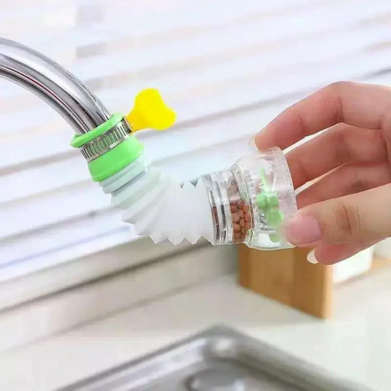 Water Tap Splash Filter Head 360° Rotatable Extended Water Saving Nozzle for Bathroom Kitchen Washing Use