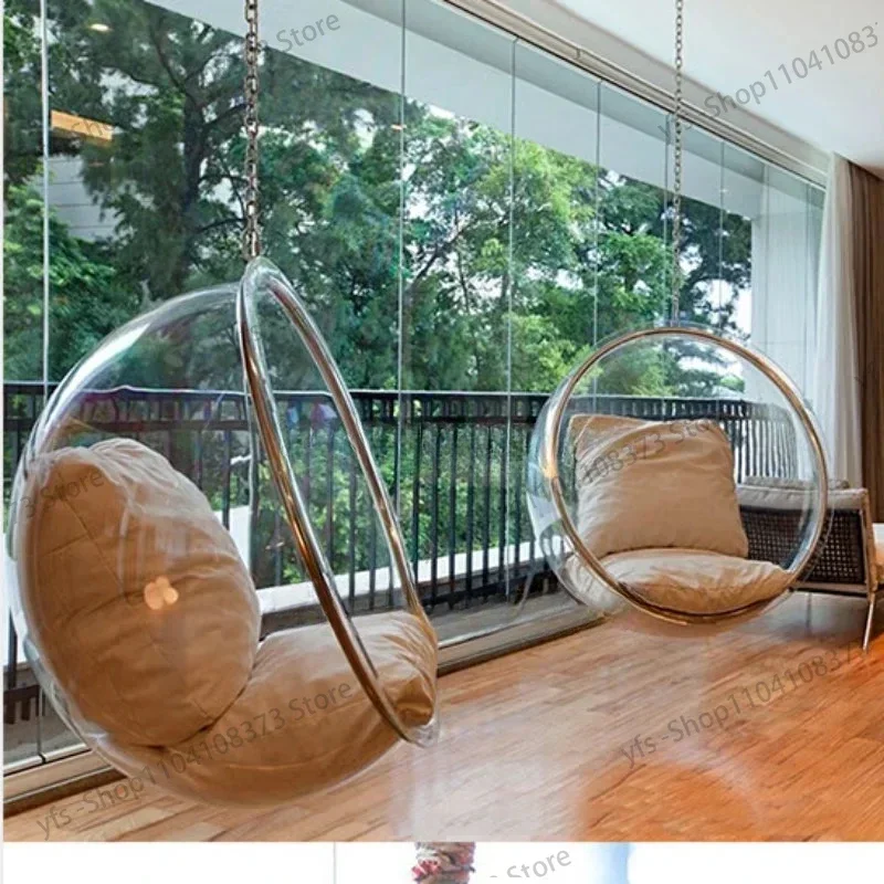 Hanging ball space chair rocking chair indoor hanging basket swing outside home stay transparent bubble