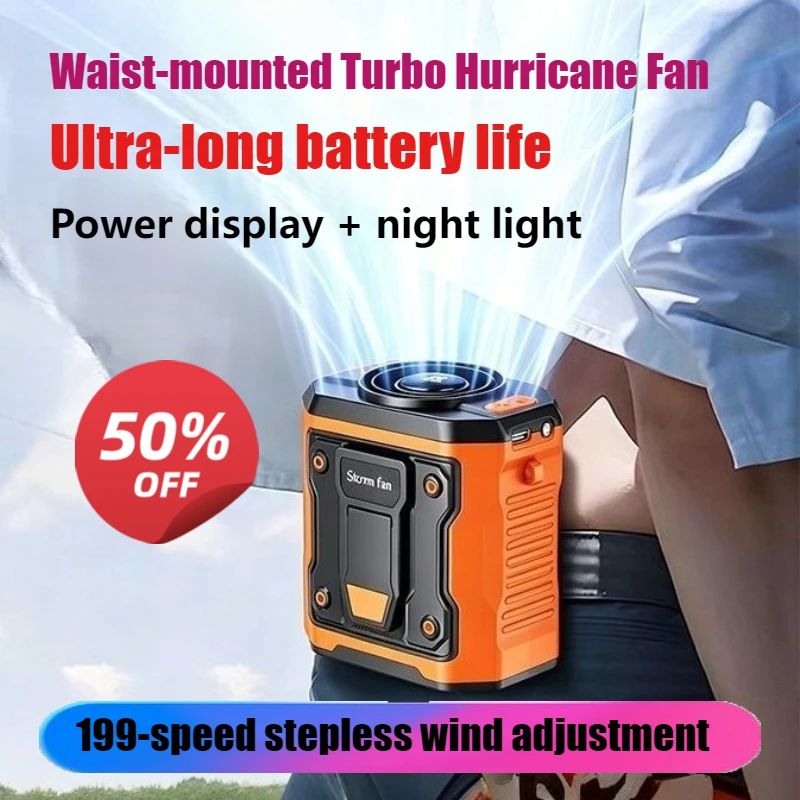 

Portable Long-Lasting Clip & Waist-Hung Fan 199-Speed Mini Cooling Air Conditioner Fan for High-Temperature Working Scenarios