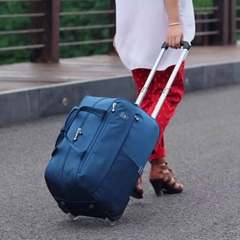 Mode Frauen Trolley Gepäck Reisetasche Roll Koffer Auf Rädern Gepäck Koffer Kabine Casual Verdickung Roll Fall