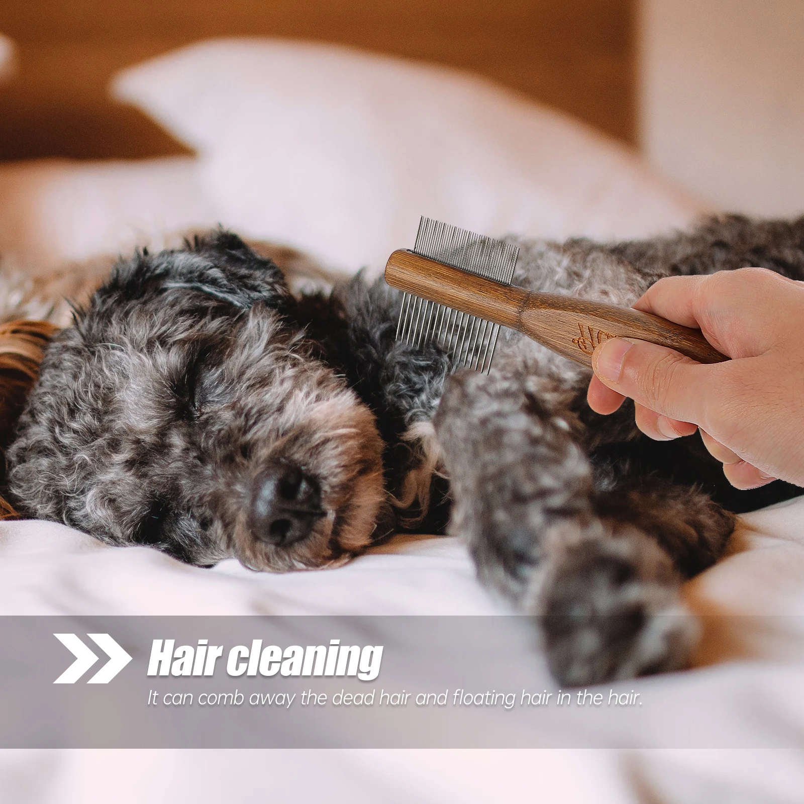 

Double Rows Comb for Pet Dog Grooming Efficient Hair Shedding Removal Clean Dirt Massage Relax Detect Early Infestation