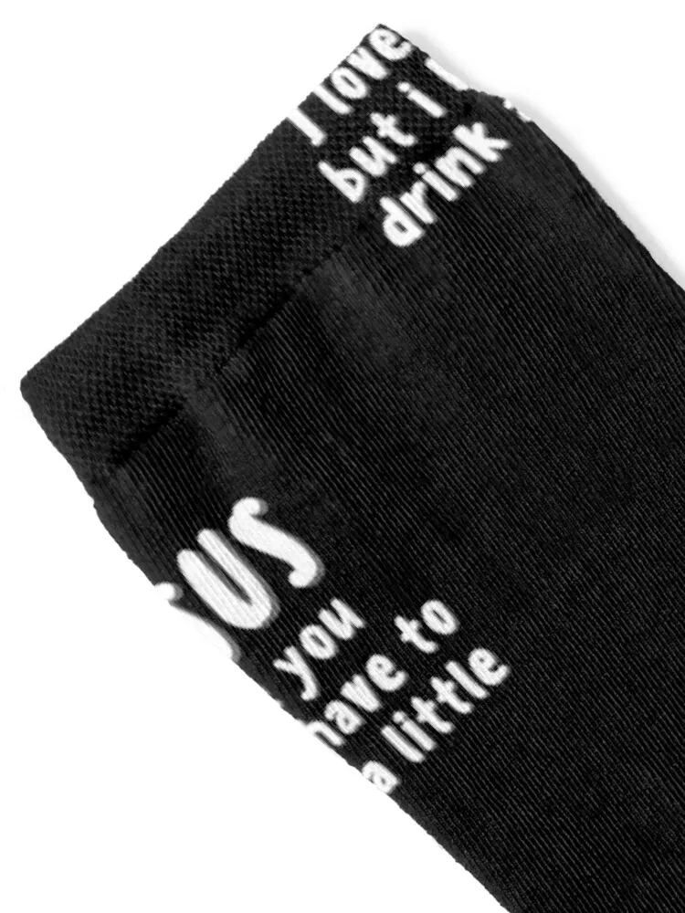 i love jesus but i drink a little, i love jesus, jesus loves you, Socks japanese fashion cartoon happy Man Socks Women's