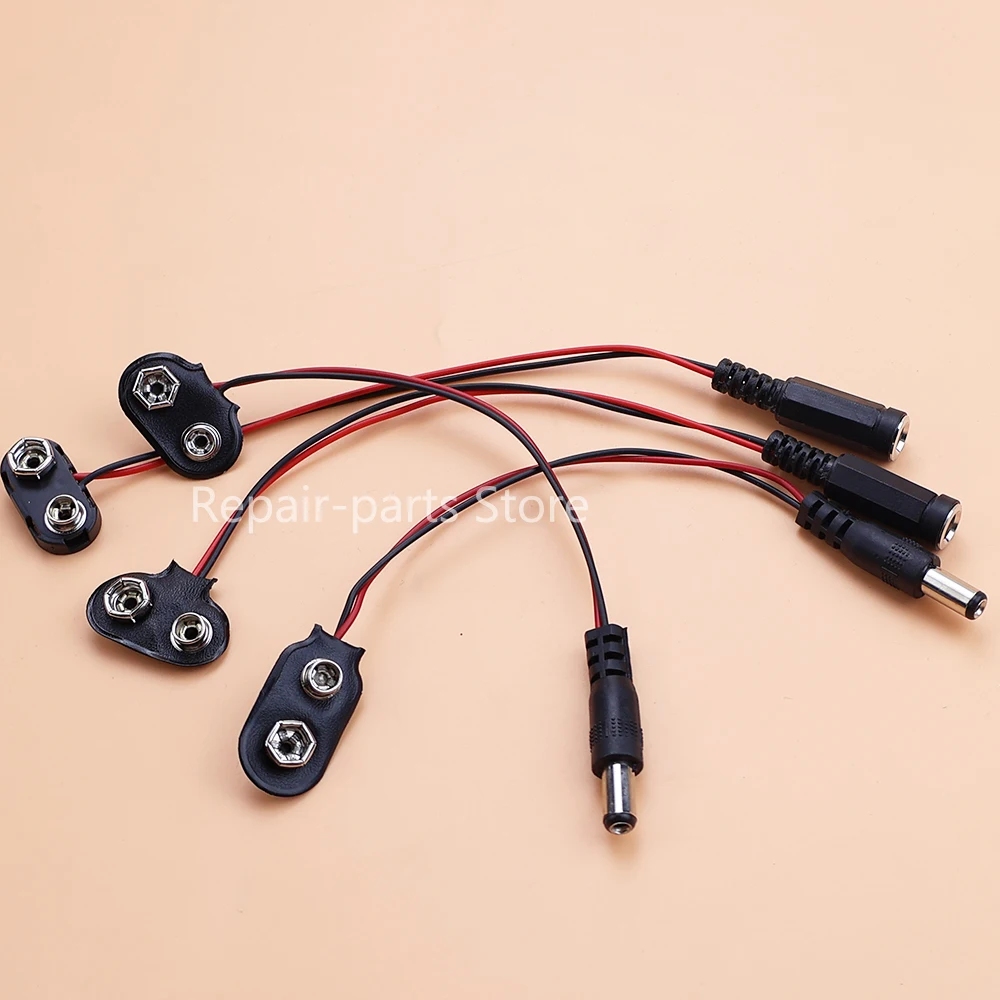 9V DC Batterie-Stromkabel-Stecker-Clip Hohlstecker-Anschluss für Arduino 5,5x2,1mm T/I-Typ für LED-Streifen – Detail 6