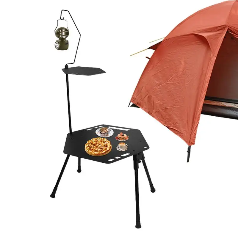 

Folding Camping Table Portable Camping Table Aluminum Alloy Multifunctional Outdoor Table Supplies With Light Holder Anti Slip