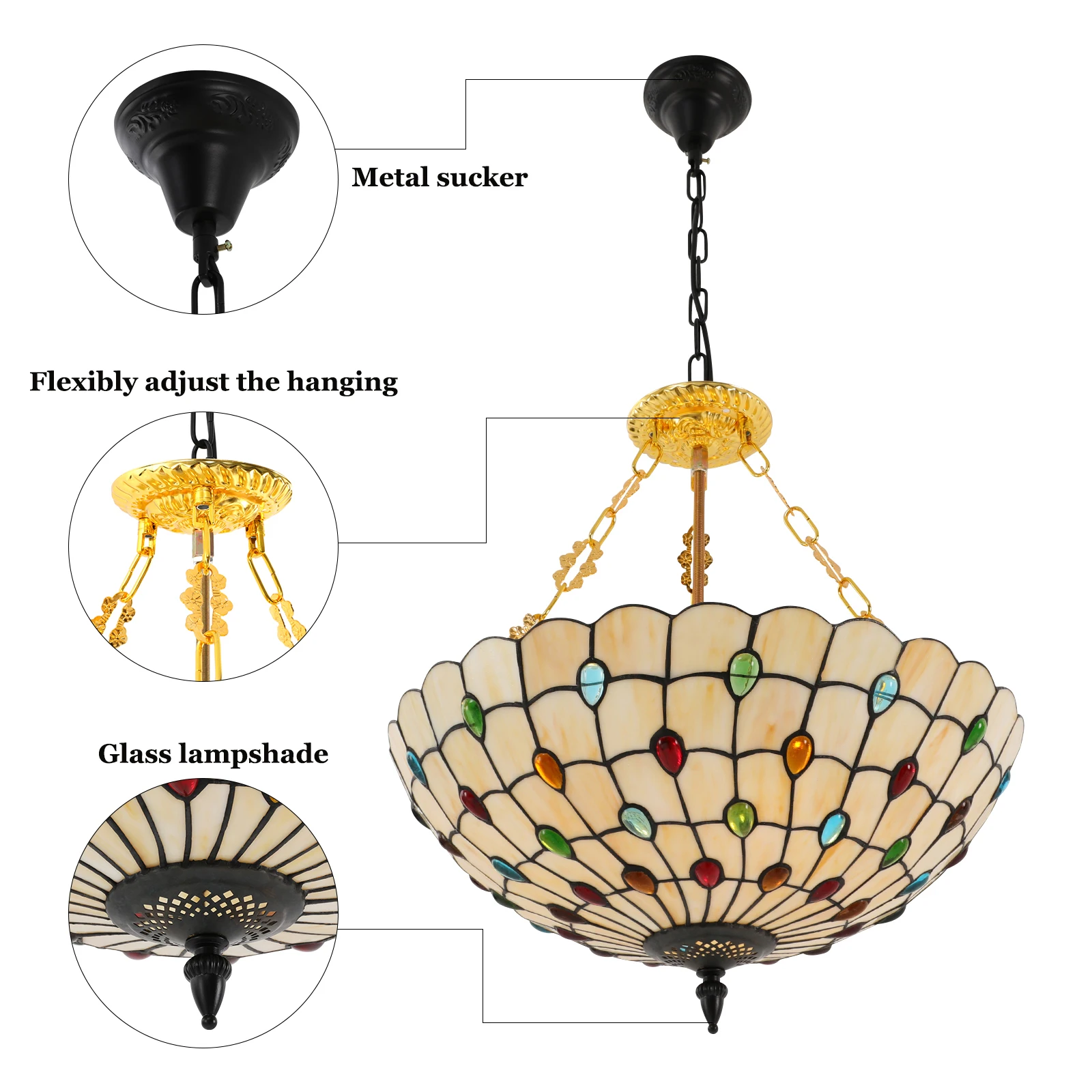 Elegant Iron and Glass Ceiling Light: Durable, Easy to Install, and Perfect for Adding Warmth to Any Room