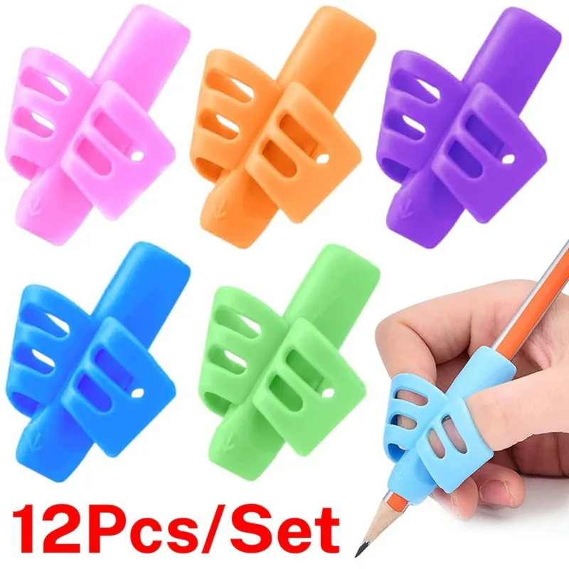 12/9/1Pcs Pencil Grip Writing Corrector 3 Finger/2 Finger Posture Correction Tool Trainer Children Pen Writing Grip Holders