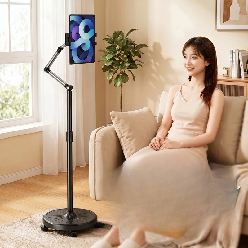 Mobile video live broadcast floor bracket universal roller skating movable live broadcast bracket