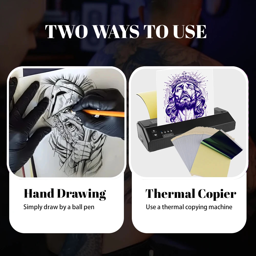 100/20pcs A4 Size Tattoo Transfer Paper Thermal Copy Stencil Paper for Tattoo Machines Printers Professional Tattoo Accessories