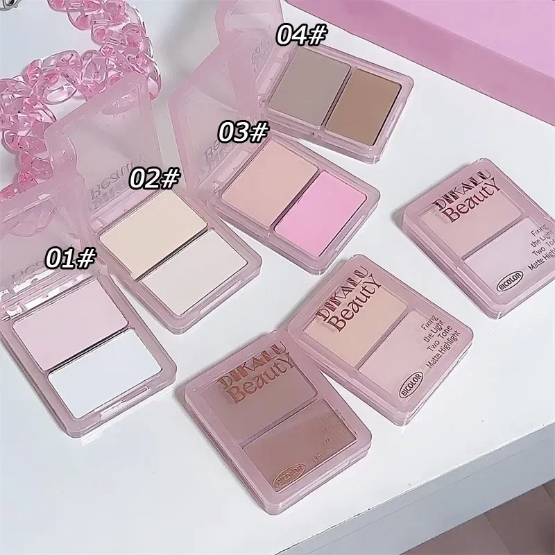 تسليط الضوء على لوحة مسحوق الكنتوري لونين المخفي الوجه سطع الاسمنت الرمادي ثلاثي الأبعاد الأنف الظل برونزي ماكياج