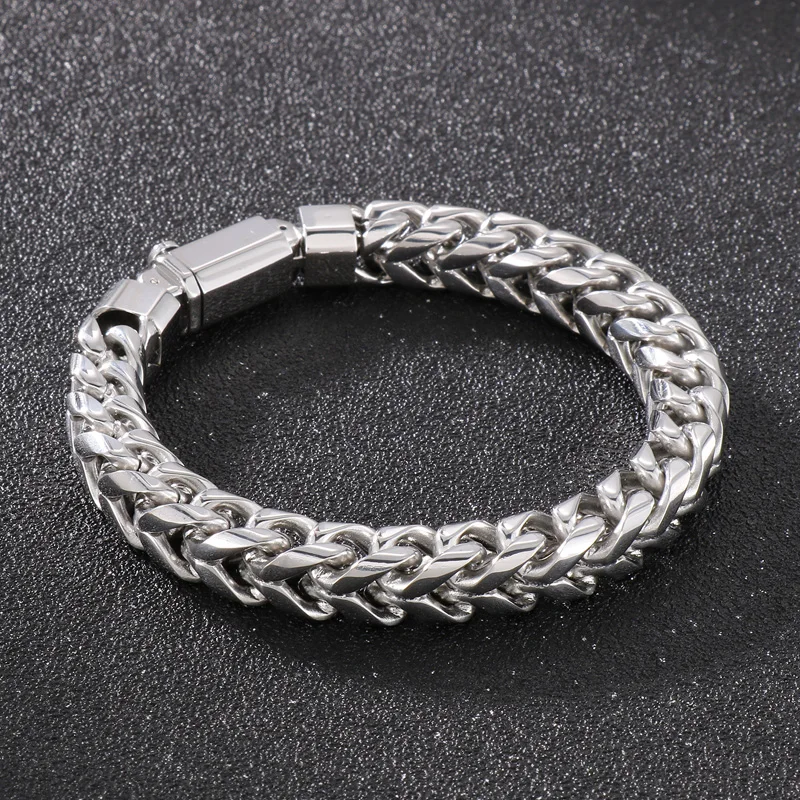 KALEN 10mm Mens Bracelet Jewelry Mexican Bangle Stainless Steel