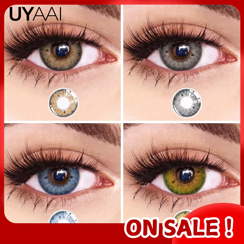 UYAAI 2 Pcs Lentes de Contato Azul Para Olho Lente Popular Cor dos Olhos Cosplay Cores Azuis Lente de Contato Cosmética Entrega Rápida