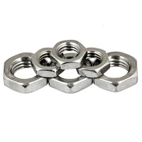 Tuerca hexagonal plana de acero inoxidable, tuerca de mermelada, DIN439, GB6172, M2, M2.5, M3, M4, piezas, M8, M10, M12, M14, M16, 2/5/50 M5, 304 A2 / 316 A4