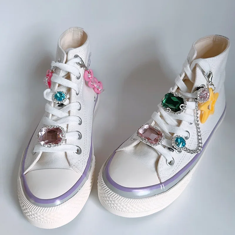 

Fashion Rhinestone Shoe Lace Charms for Sneaker DIY Blingbling Diamonds Sneaker Chain All-match Luxury Colorful Shoe Accessories