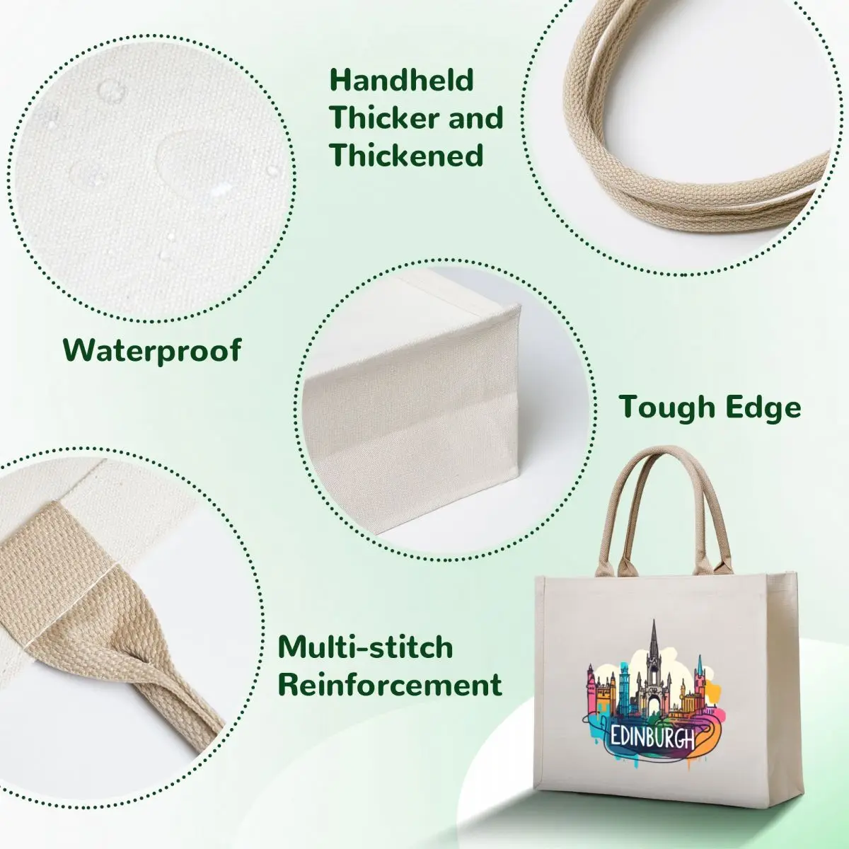 Edinburgh Scottland Tote Bag shopping bag logo female bag Lady bags