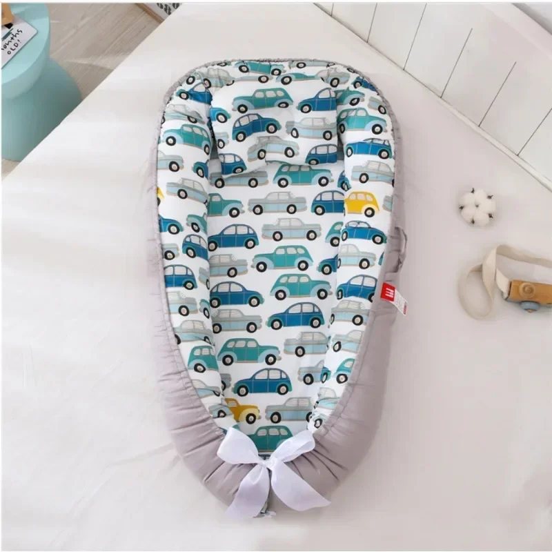 Breathable Cotton Removable and Washable Portable Crib Mid-bed Bionic Baby Nest Baby Pillow Travel Crib