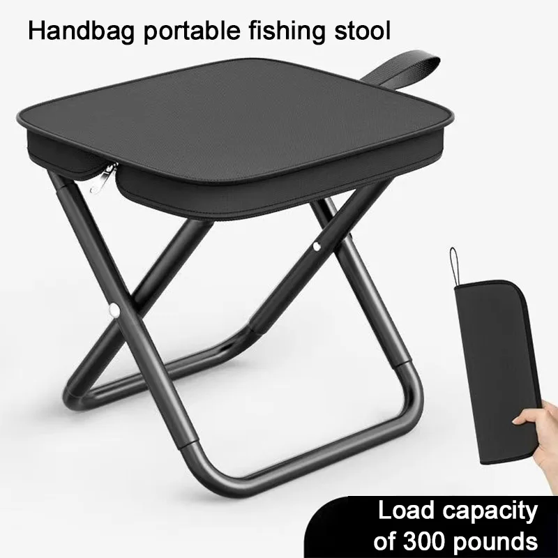 Outdoor Folding Pencil Case, Small Horse Tie Pocket Stool, Portable Fishing Stool, Camping, Tourism, Leisure Handbag Chair