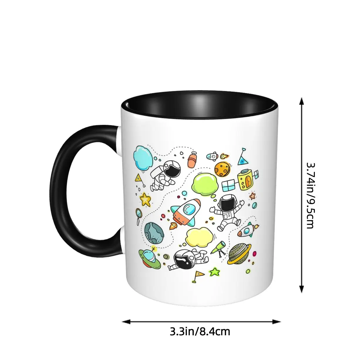Astronaut Planet Rocket Mug Funny Ceramic Coffee Cups Tea Mugs Milk Cup Drinkware Gifts for Friends