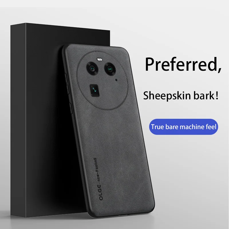 حافظة هاتف ناعمة من جلد الغنم ، غطاء خلفي من الجلد ، مقاوم للصدمات ، لهاتف oppo بحث x5 pro lite 5g ، findx6 x6pro