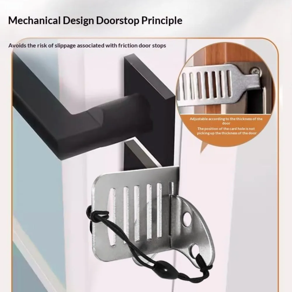 Portable Door Lock for Travel with Adjustable Screws - Improved Safety Hotel Door Lock Anti-Theft Stopper for Apartment Dorm view 3