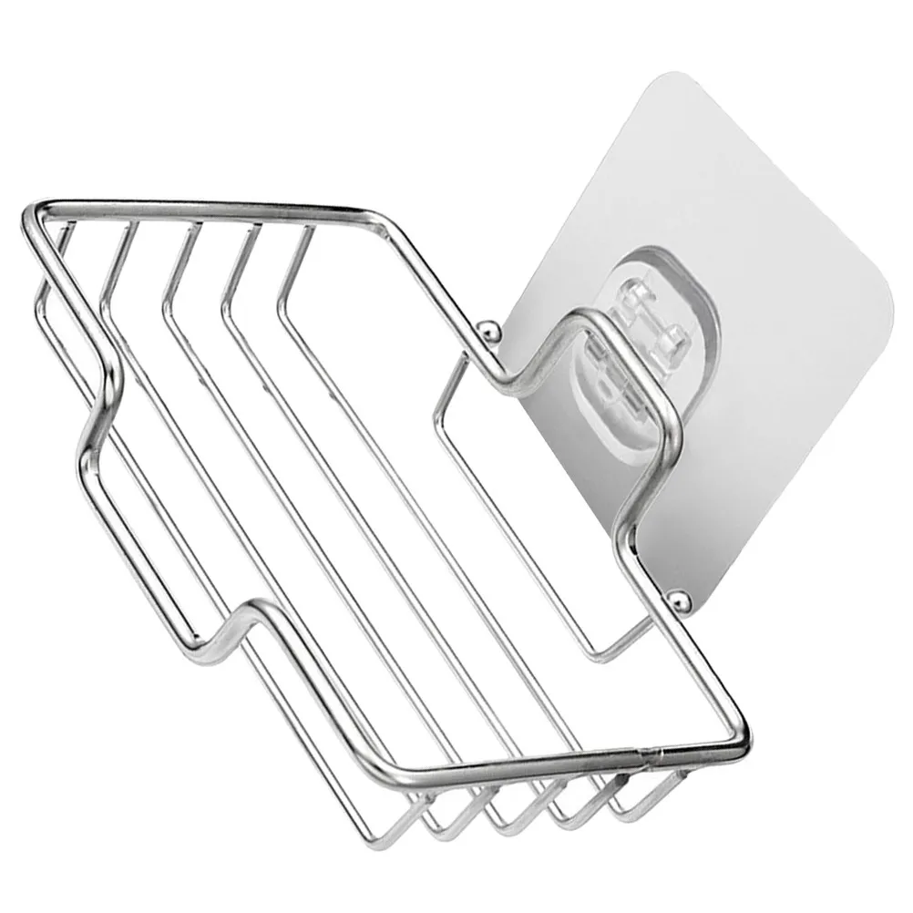 

Single-Layer Stainless Steel Bathroom Soap Holder Punch-Free Wall-Mounted Soap Dish Drain Rack Kitchen Storage