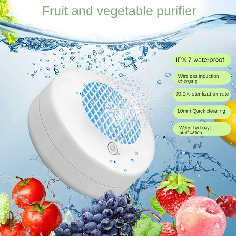 Fruit And Vegetable Wash Machine White Portable Fruit Cleaner Purifier For Fruit,Rice,Bean, Meat