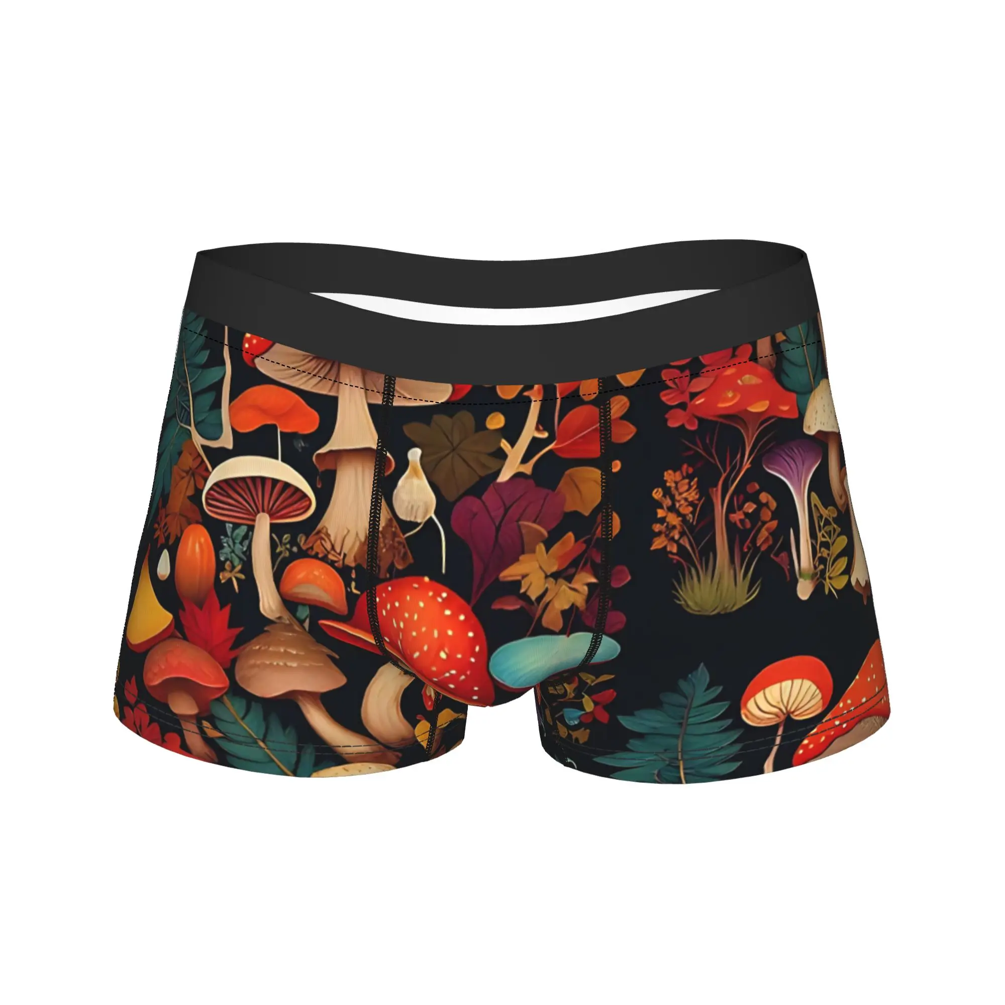 

Botanical Autumn Mushroom Underwear Mushroom Funny Underpants Customs Shorts Briefs For Males Pouch Oversize Boxer Shorts