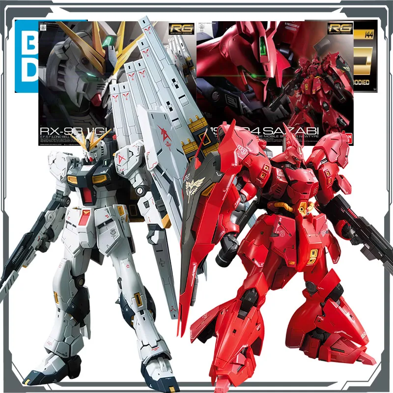 BANDAI RG Real Grade 1/144 RX-93 Nu Gundam / MSN-04 Sazabi Char's Counterattack Articulated Mecha Plastic Model Kits Assembly