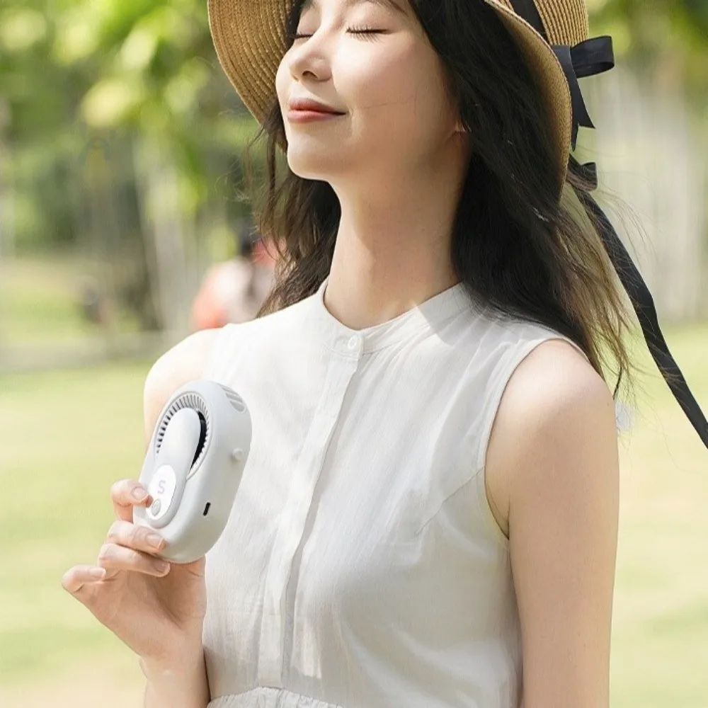 

USB Rechargeable Waist Clip Fan Mini 5 Modes Hanging Neck Fan Lightweight Hands Free Air Conditioner Cooler Fan Delivery Rider