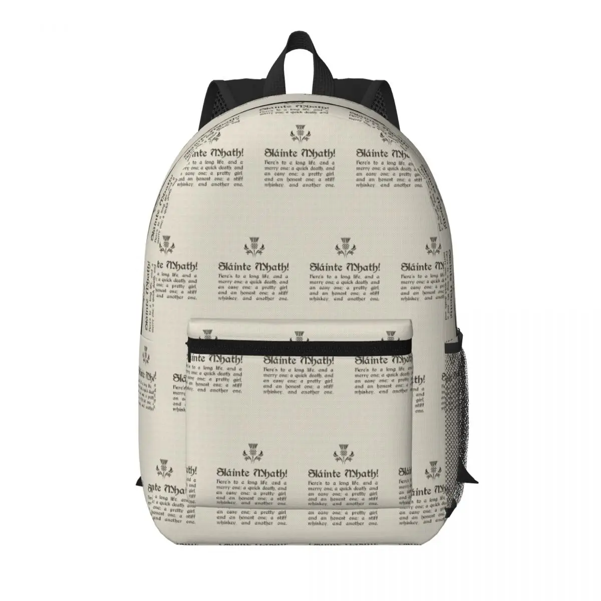 Slainte Mhath Scottish Toast With Thistl Student Backpack School Bag Hiking Travel Daypack for Boys Girls Bookbag Shoulder Bags