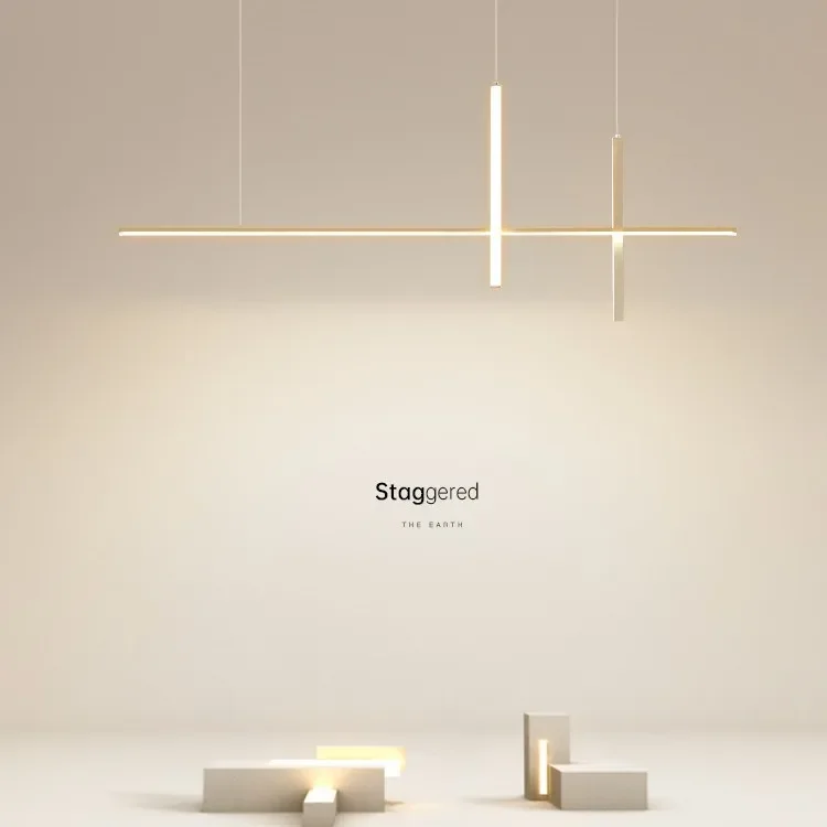 Restaurant simple chandelier led light, modern Nordic living room light creative bar dining room