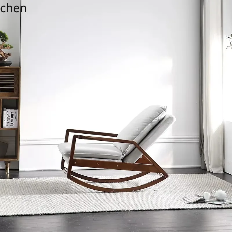 Q-2  Rocking Chair Solid Wood Adjustable Sofa Leisure Chair Siesta Living Room Balcony Lounge